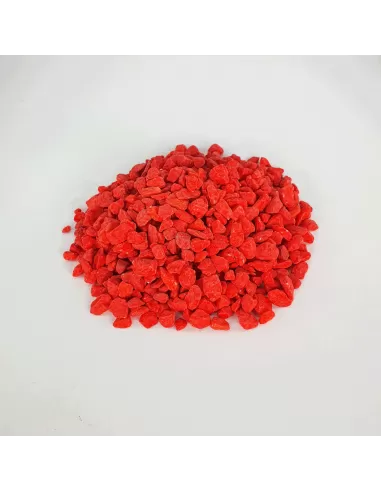 Grava decorativa roja