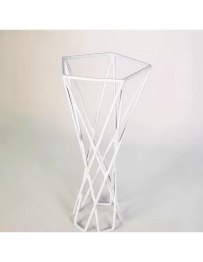 Soporte metálico blanco reversible para Tillandsias
