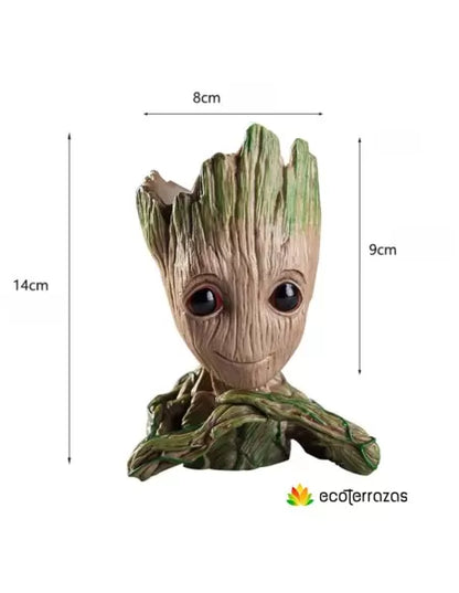 Soporte para Tillandsias con forma de muñeco raíz pensador